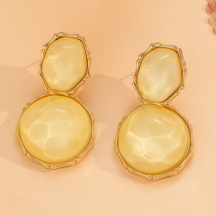 Geometric Gold Stud Earrings