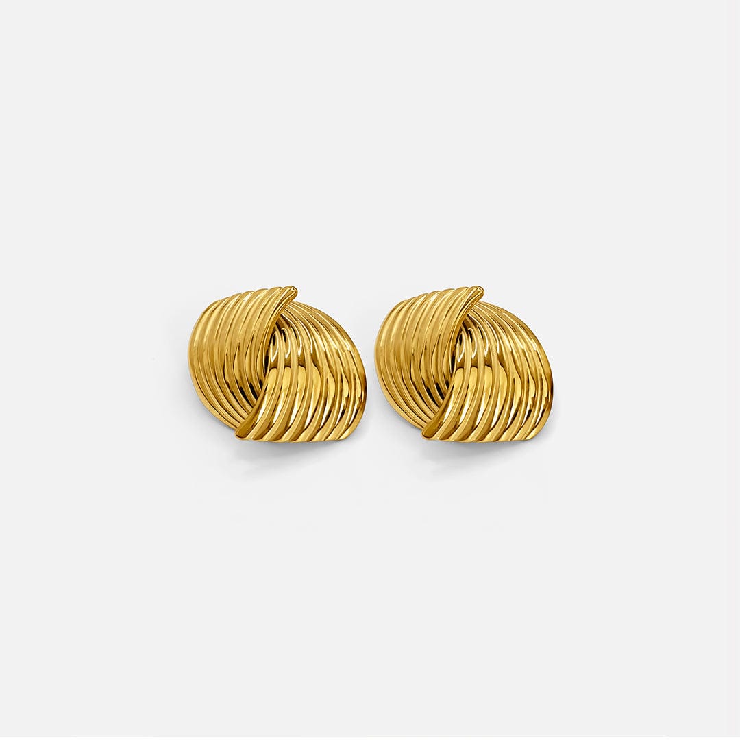 Modern Gold Twist Earrings
