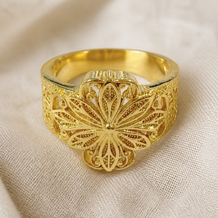 Gold Bloom Statement Ring