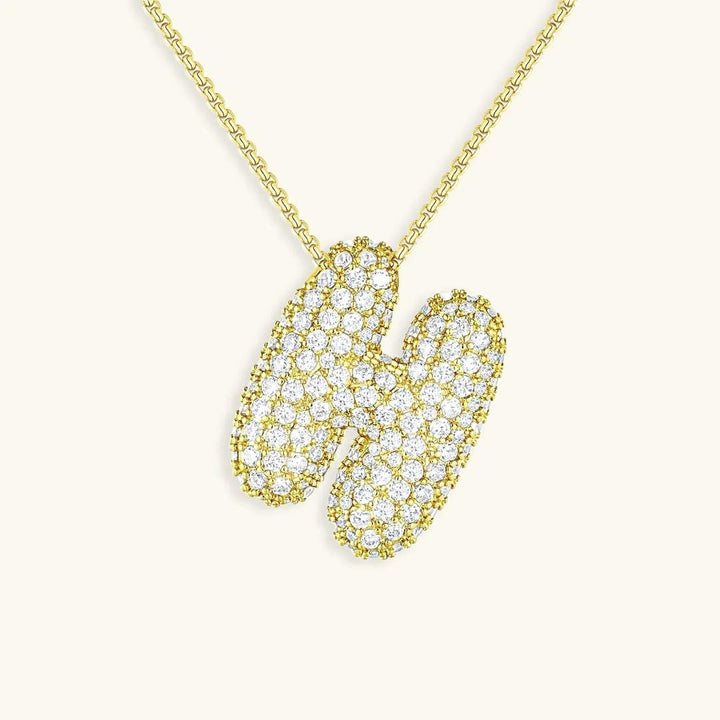 Bubble Initial Crystals Necklace