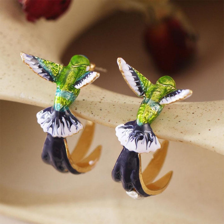 Unique colourful Hummingbird Earrings