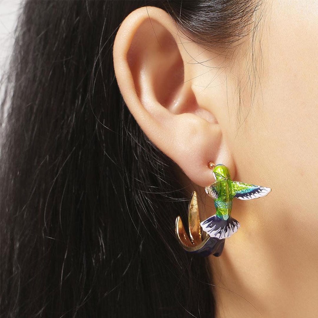 Unique colourful Hummingbird Earrings