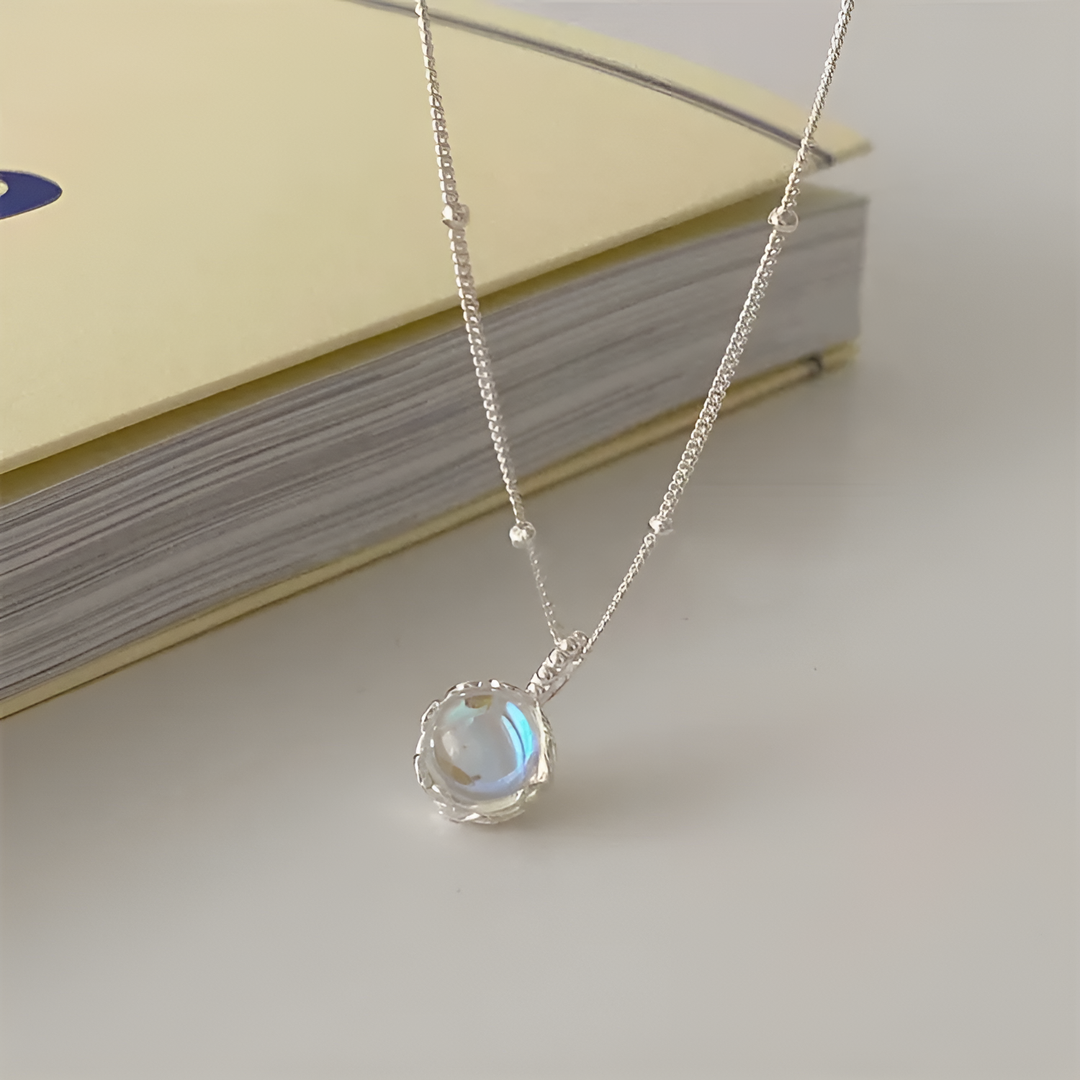 Radiant Bezel Set Moonstone Pendant
