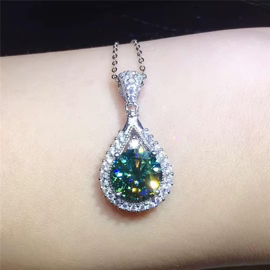 Radiant Emerald Teardrop Necklace