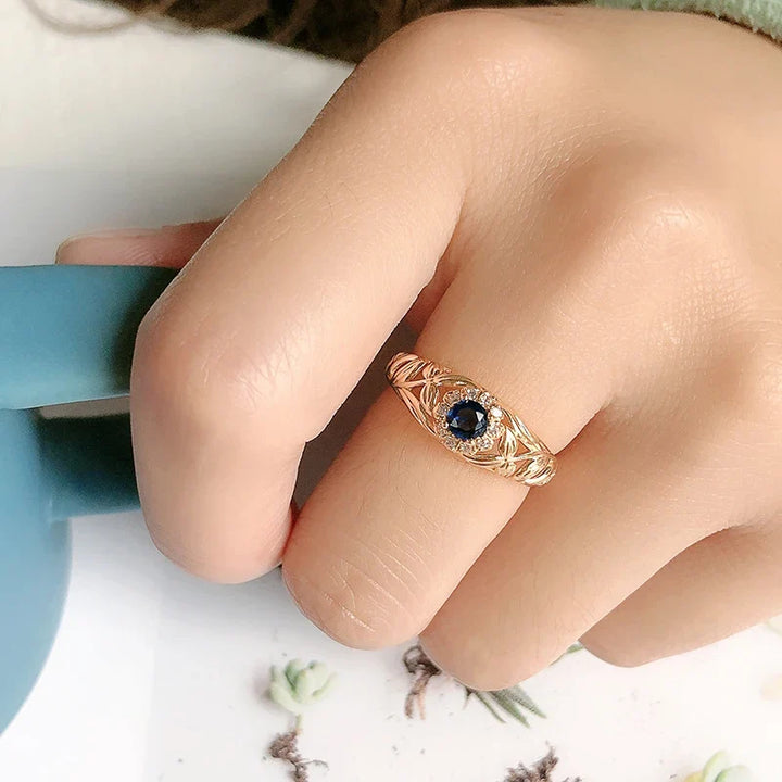Graceful Rose Gold Sapphire Ring