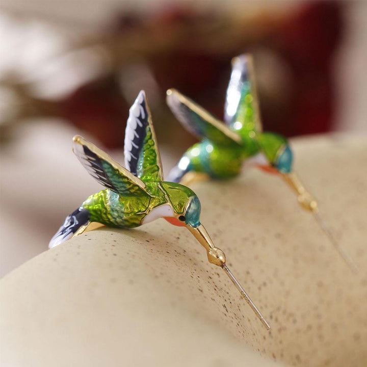 Unique colourful Hummingbird Earrings