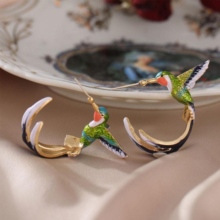 Unique colourful Hummingbird Earrings