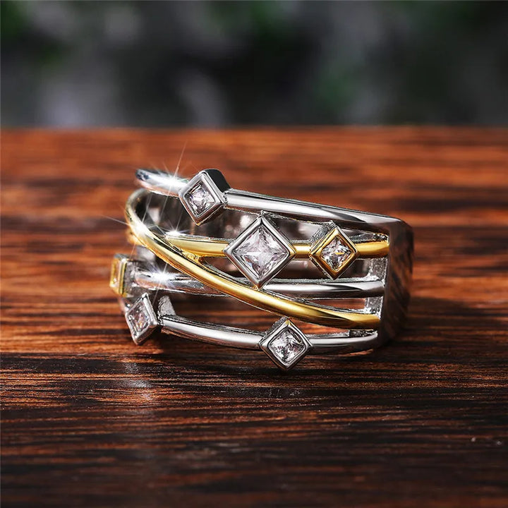 Couture Geometric Hollow Out Ring