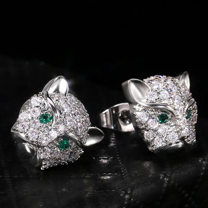 Delicate Leopard Head Earrings