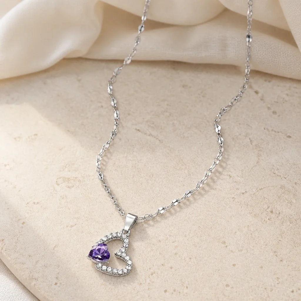 Heart Shape Zirconia Pendant Necklace