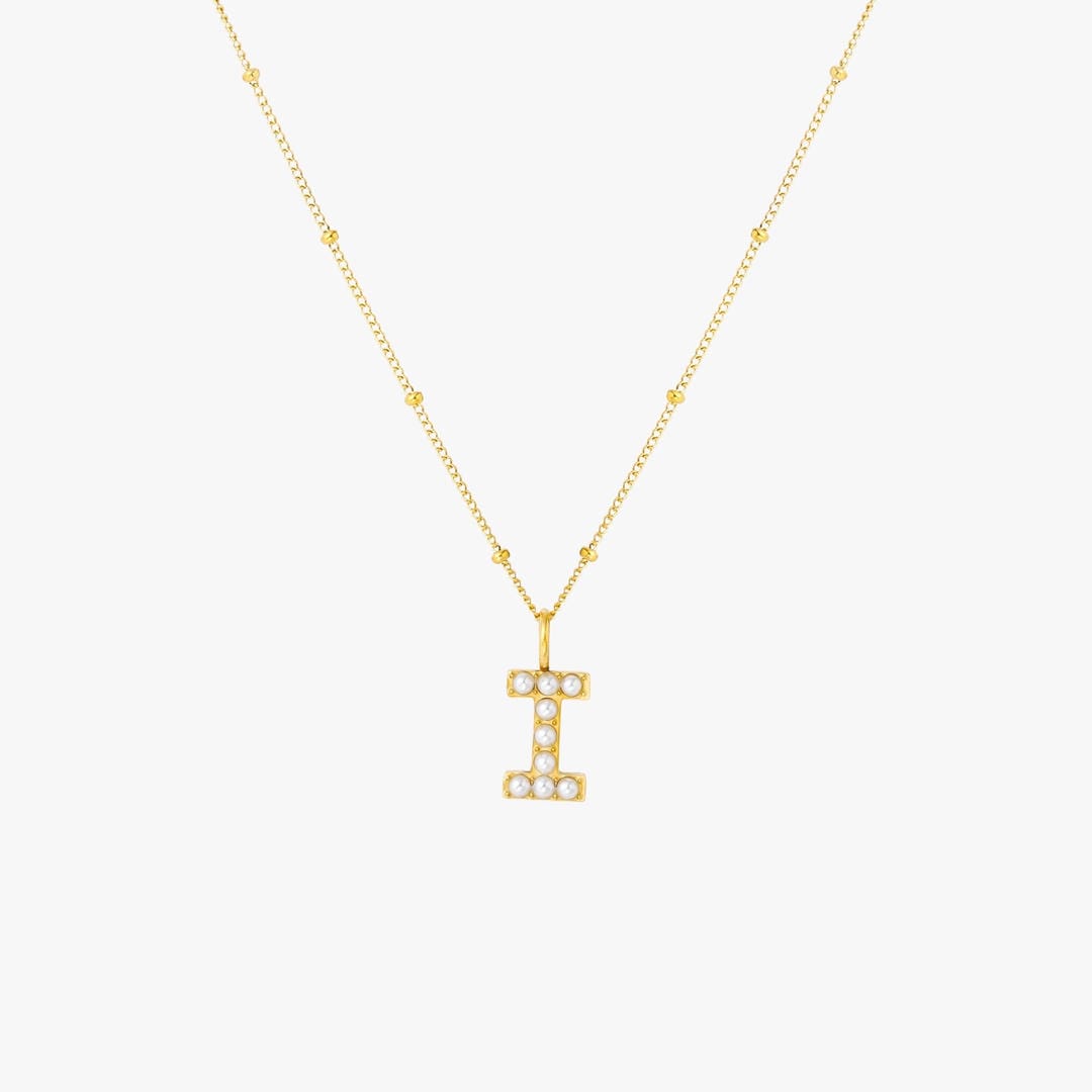 Pearl Initial Pendant Necklace