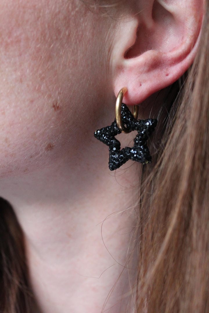 Toned Crystal Star Earrings