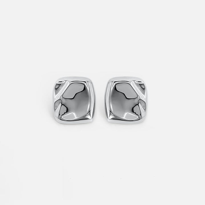 Molten Silver Statement Earring