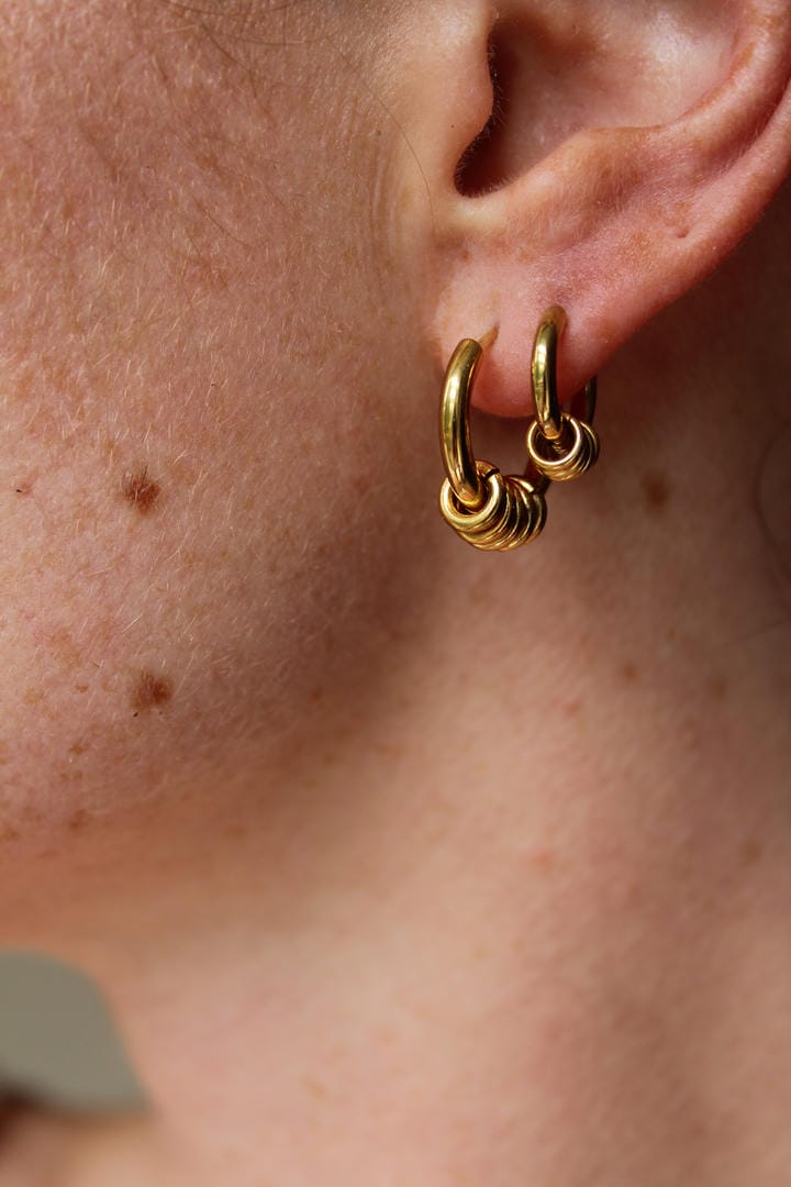 Stacked Ring Hoop Earrings