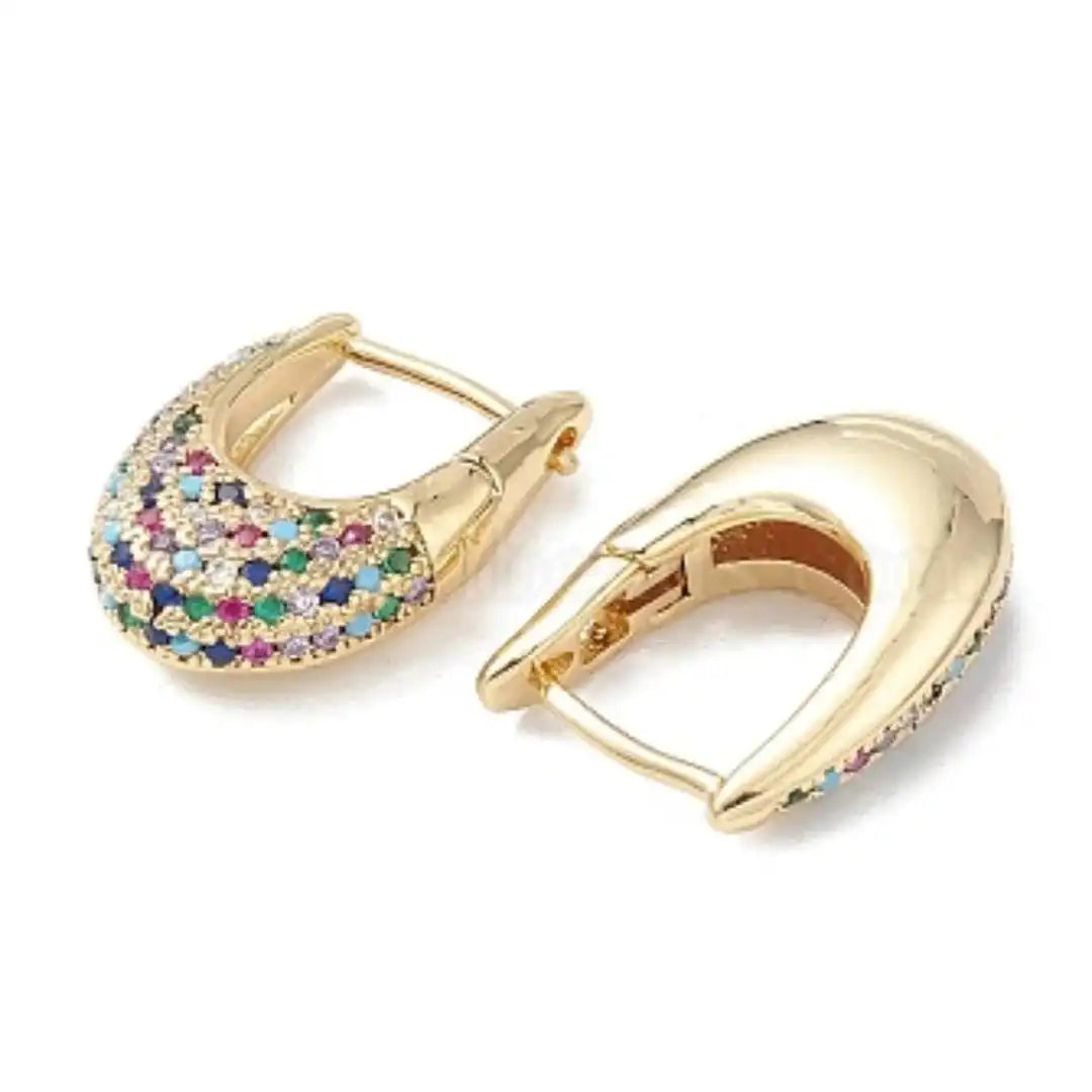 Chic colourful Crystal Inlay Earrings