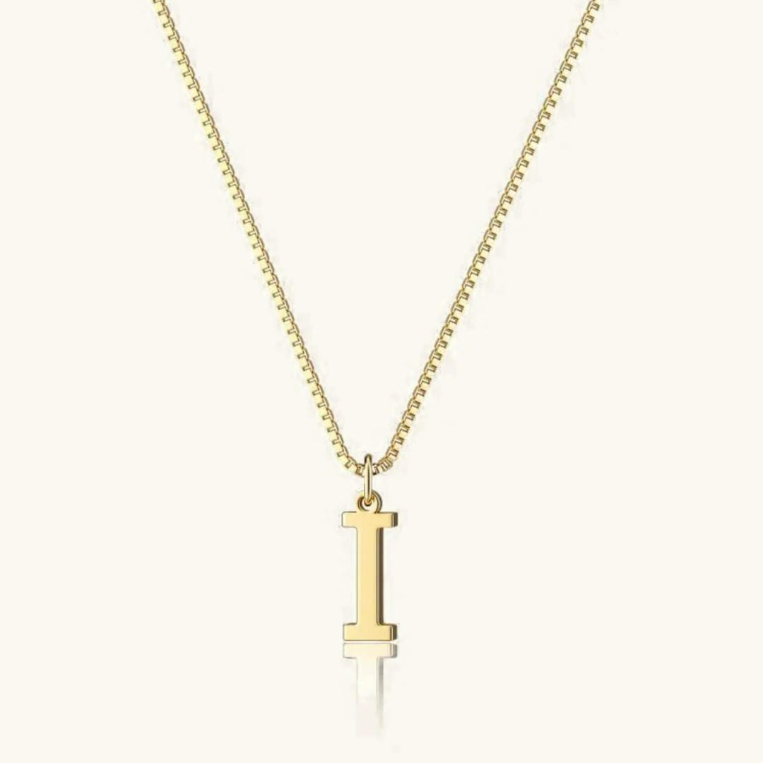 Vintage Letter Initial Gold Necklace