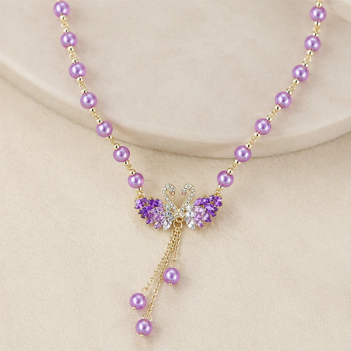 Iconic Purple Swan Necklace