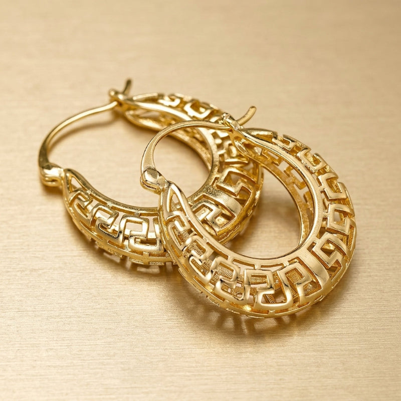 Timeless Greek Hoop Earrings