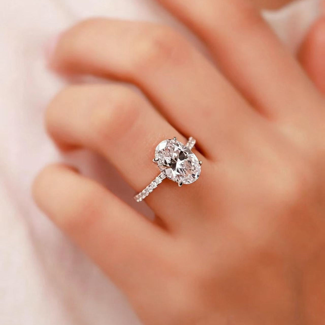 Classic Silver Oval Solitaire Ring
