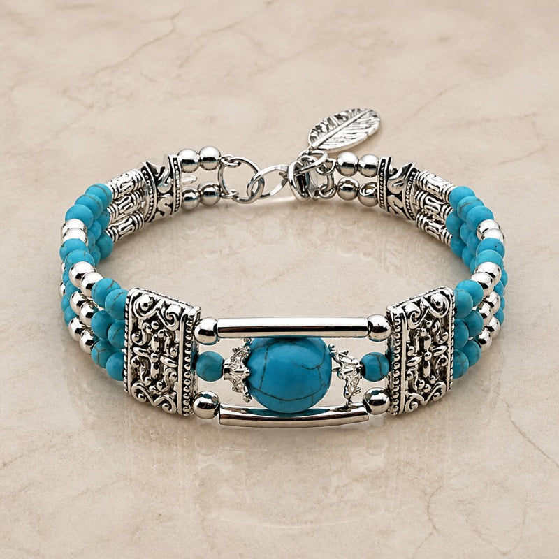 Bohemian Turquoise Open Bracelet