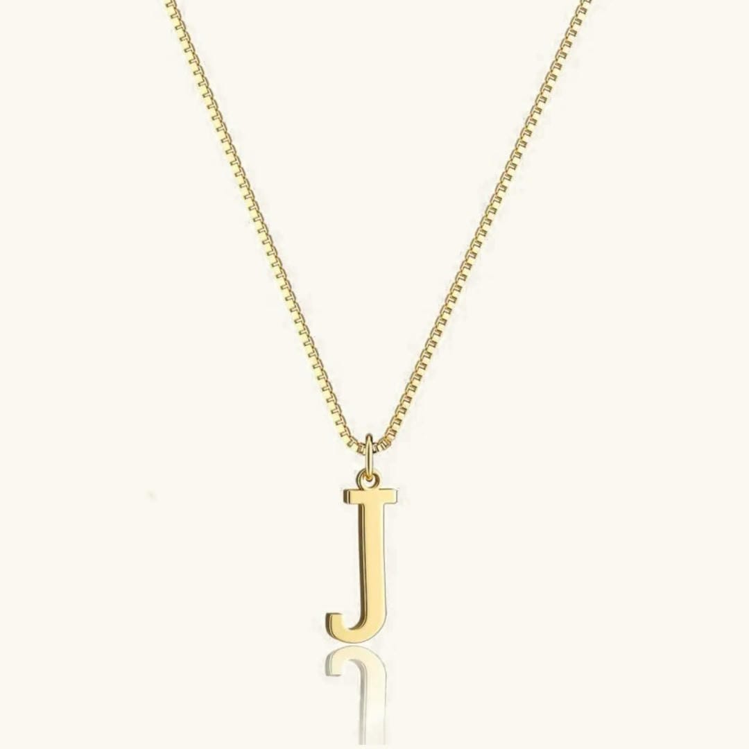 Vintage Letter Initial Gold Necklace