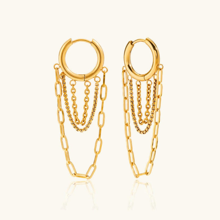Gleaming Chain Hoop Earrings