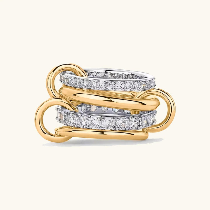 Elegant Calyra Stacked Crystals Ring