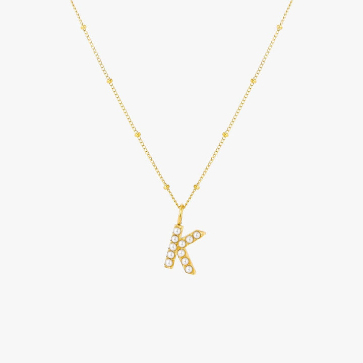 Pearl Initial Pendant Necklace