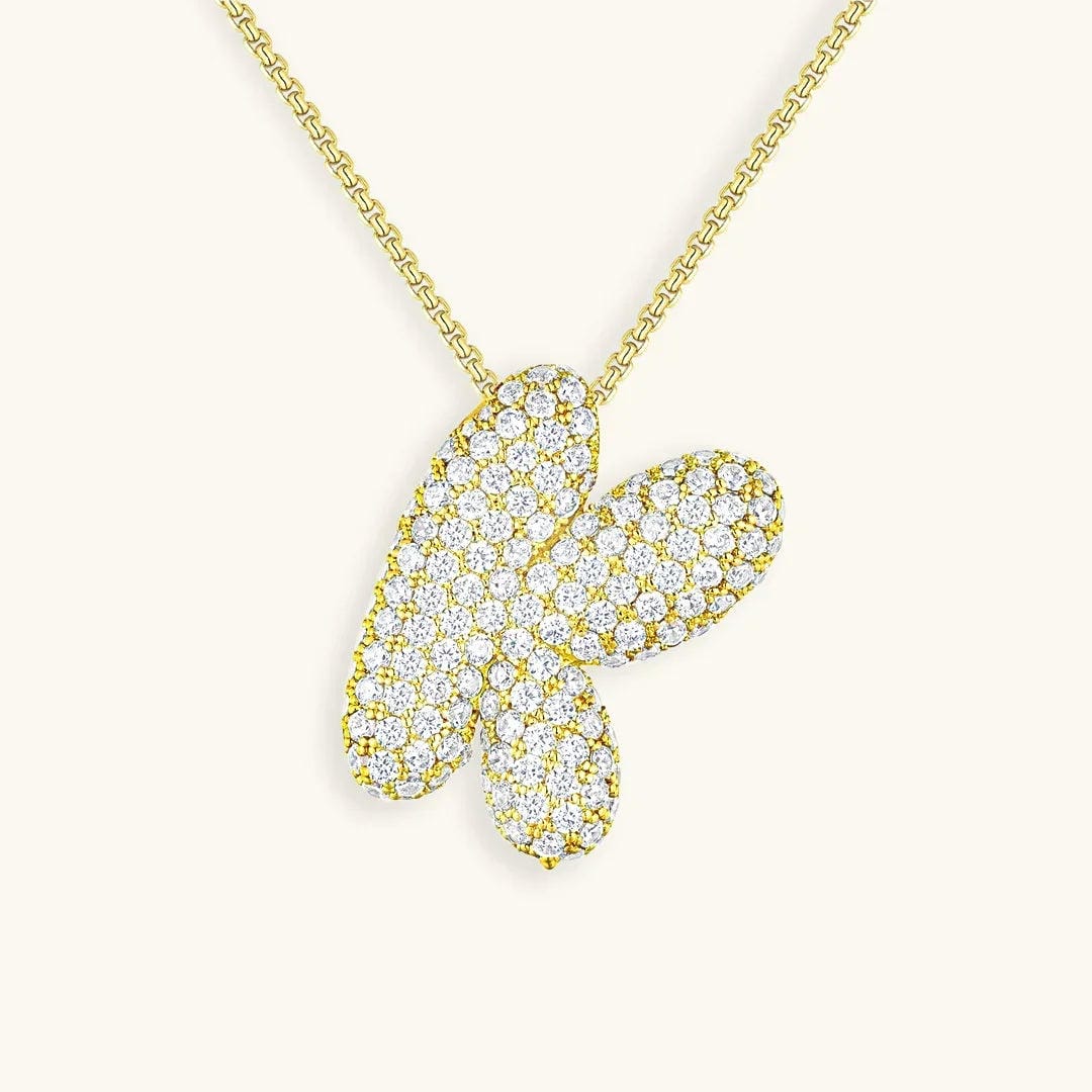 Bubble Initial Crystals Necklace