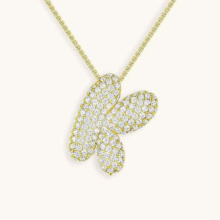 Bubble Initial Crystals Necklace