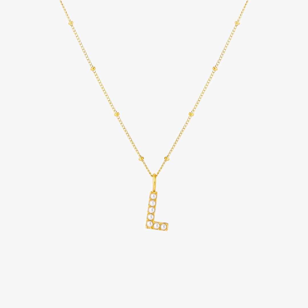 Pearl Initial Pendant Necklace