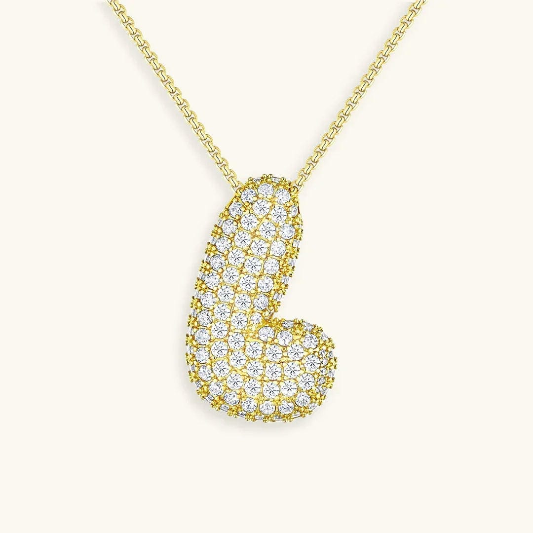 Bubble Initial Crystals Necklace