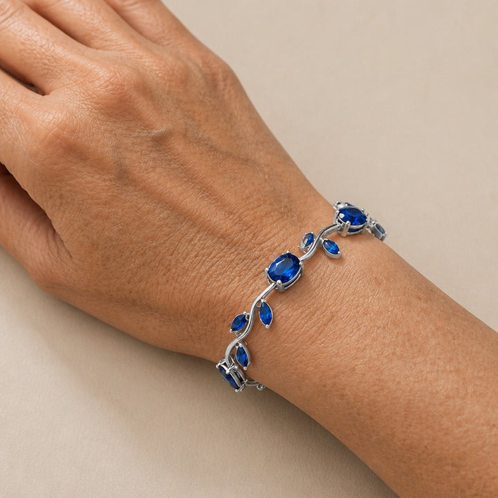 Leaf Link Crystal Bracelet