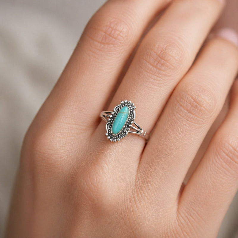 Lustrous Oval Turquoise Ring