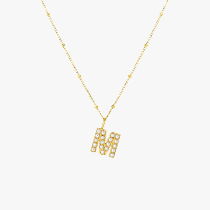 Pearl Initial Pendant Necklace