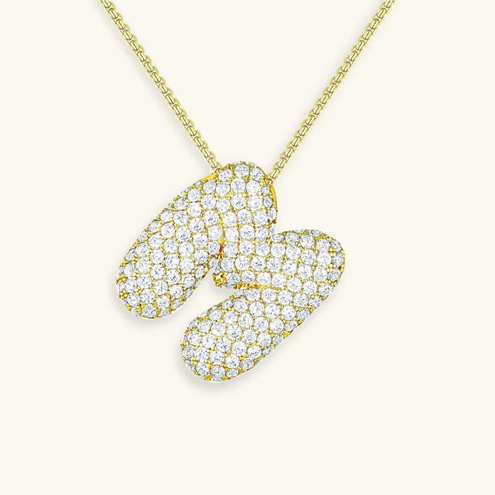 Bubble Initial Crystals Necklace