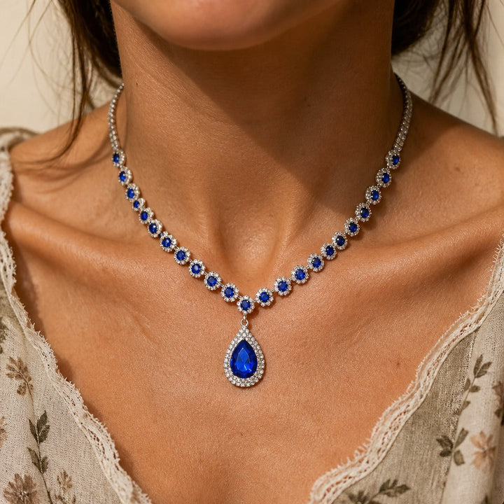Majestic Blue Sapphire Pendant Necklace