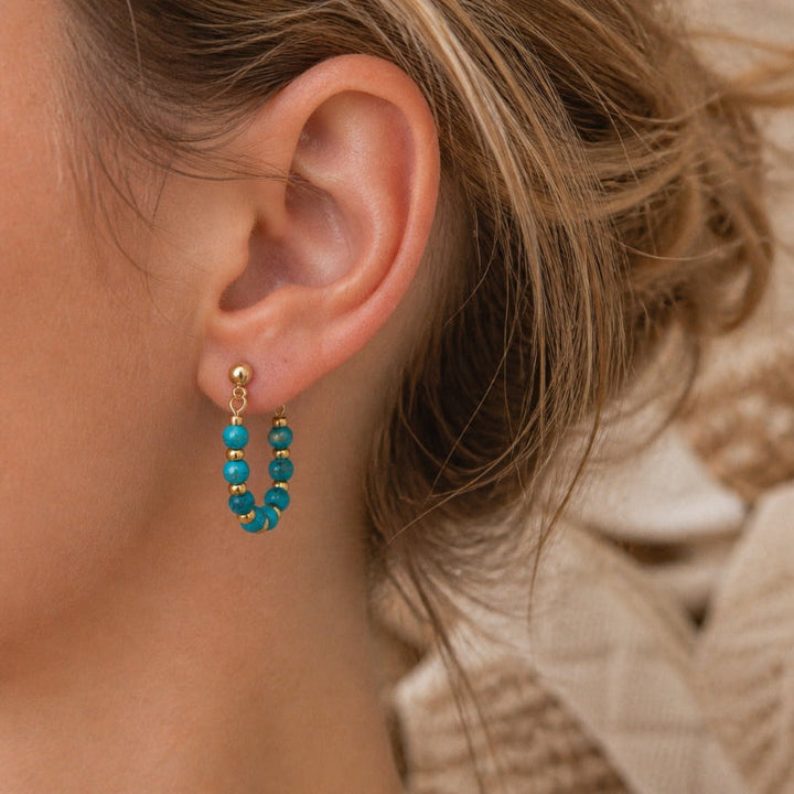Majestic Turquoise Beaded  Earrings