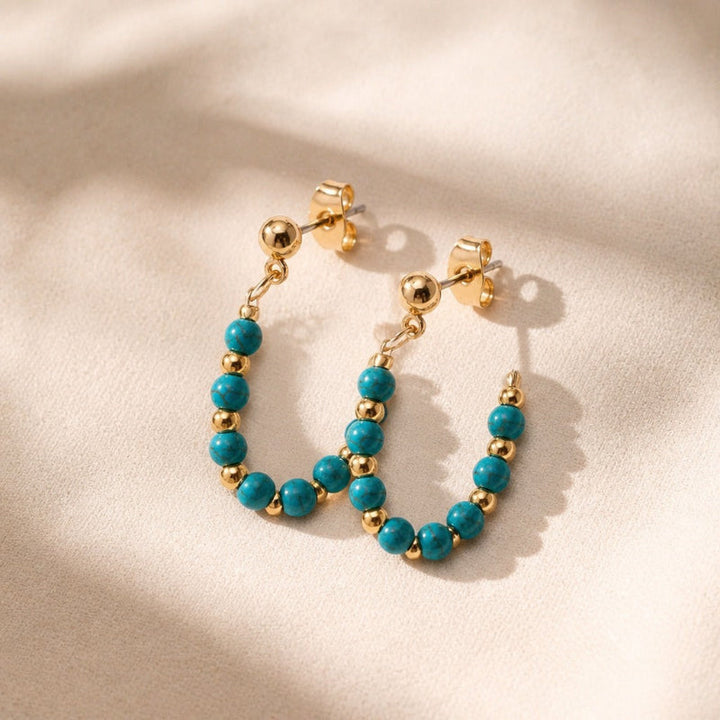 Majestic Turquoise Beaded  Earrings