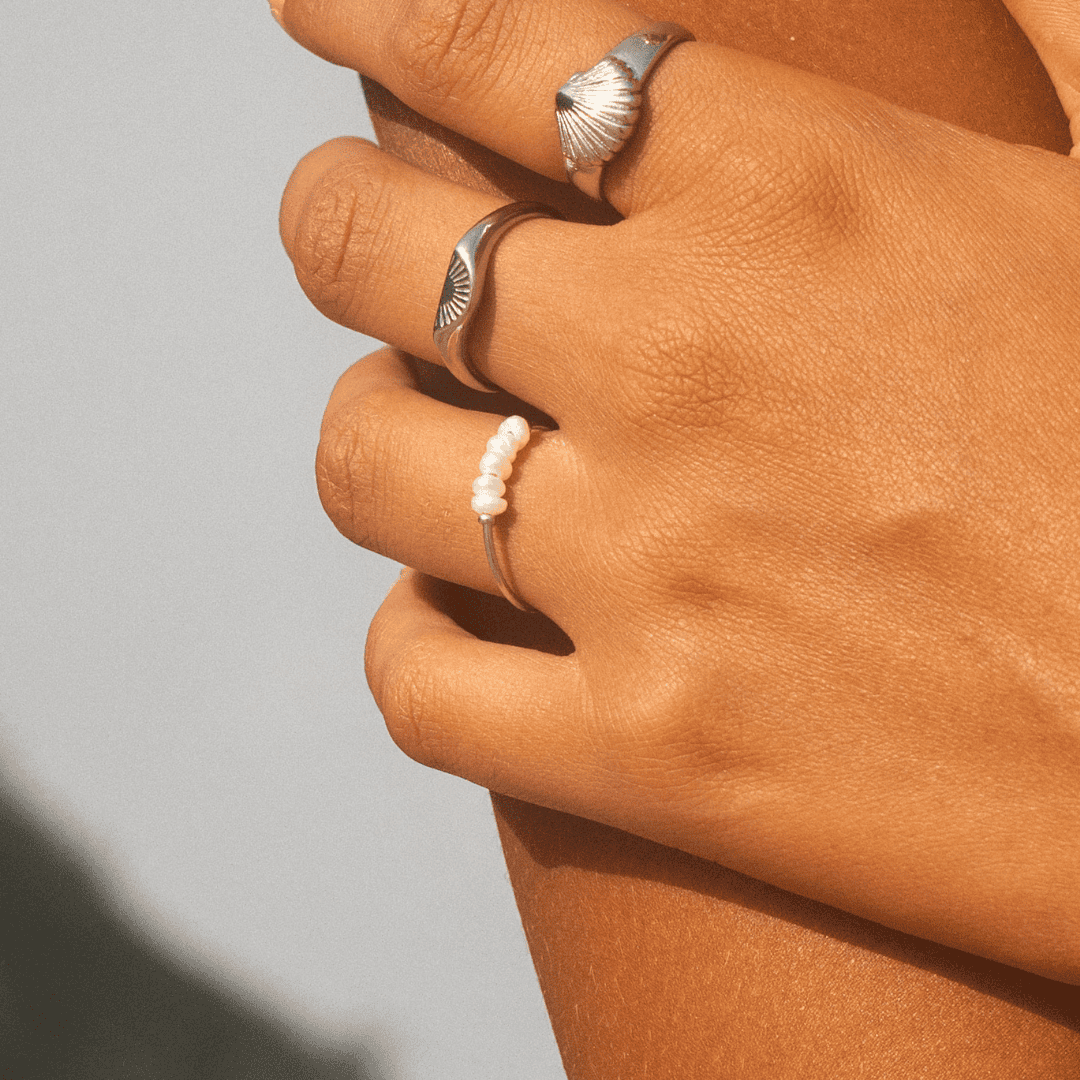 Dewdrop Five Pearl Statement Ring