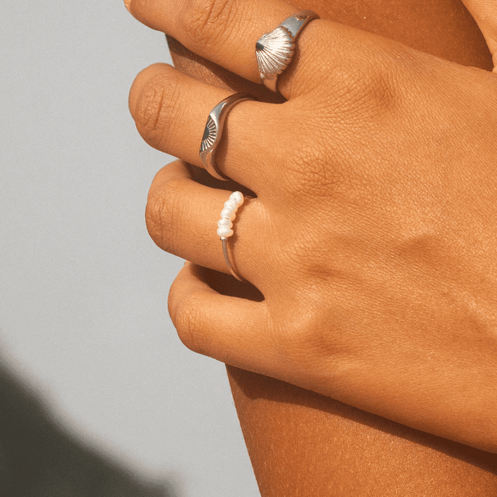 Dewdrop Five Pearl Statement Ring