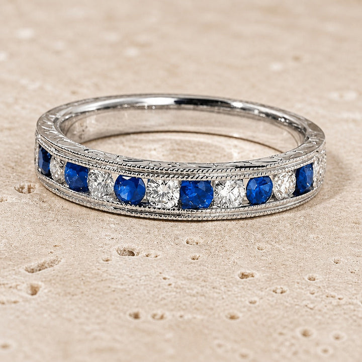 Minimalist Blue Zirconia Silver Ring