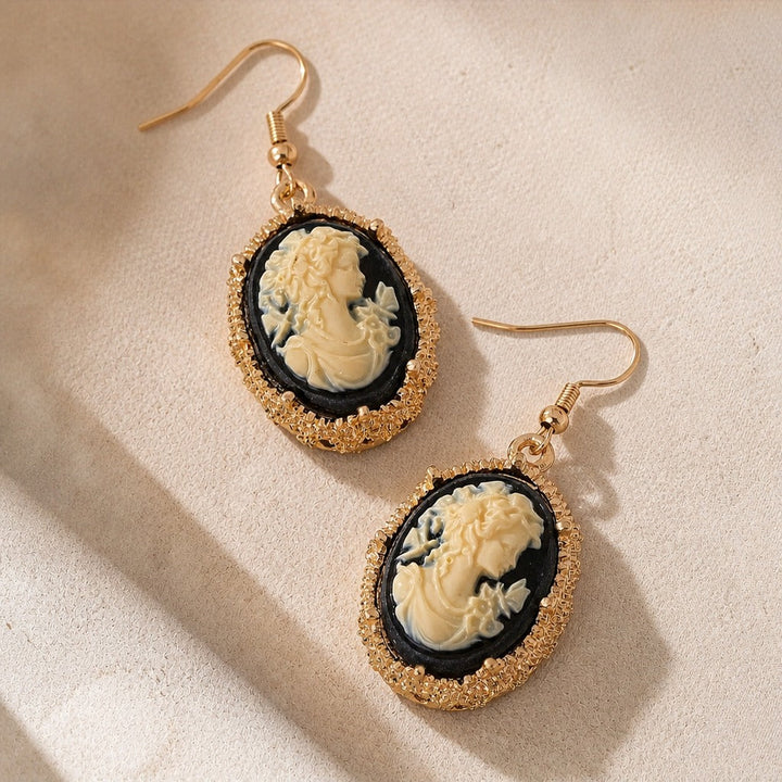 Minimalist Embossed Cameo Earrings