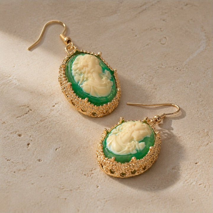Minimalist Embossed Cameo Earrings