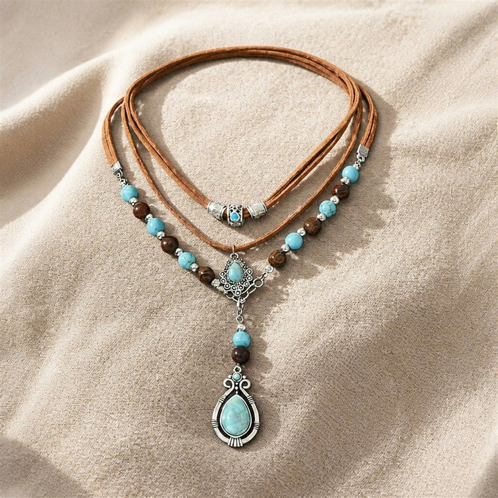 Multi-Layer Turquoise Pendant Necklace