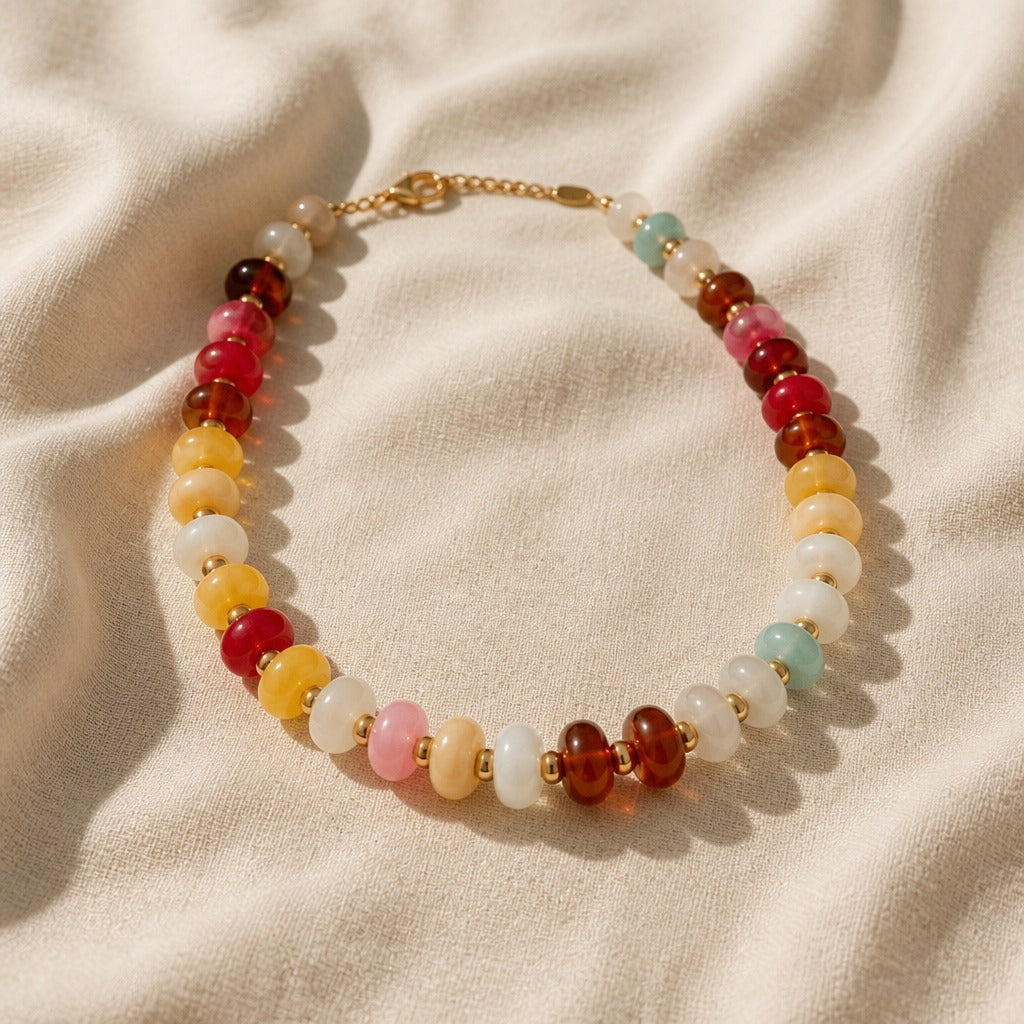 Bohemian Frosted Glass Bead Necklace