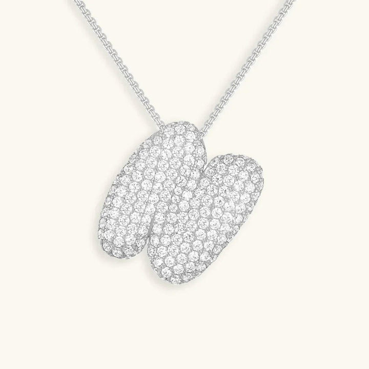 Bubble Initial Crystals Necklace