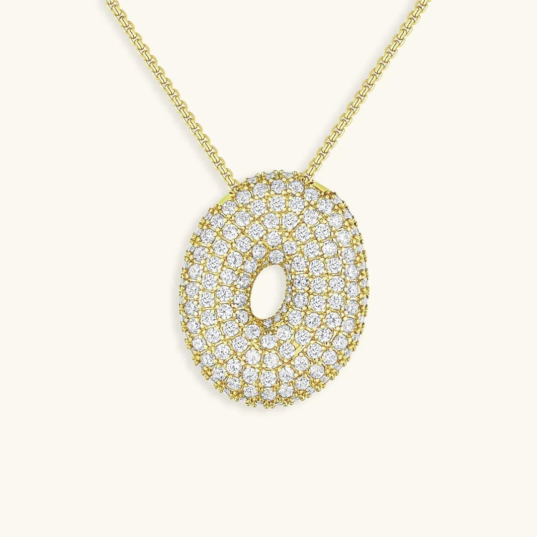 Bubble Initial Crystals Necklace