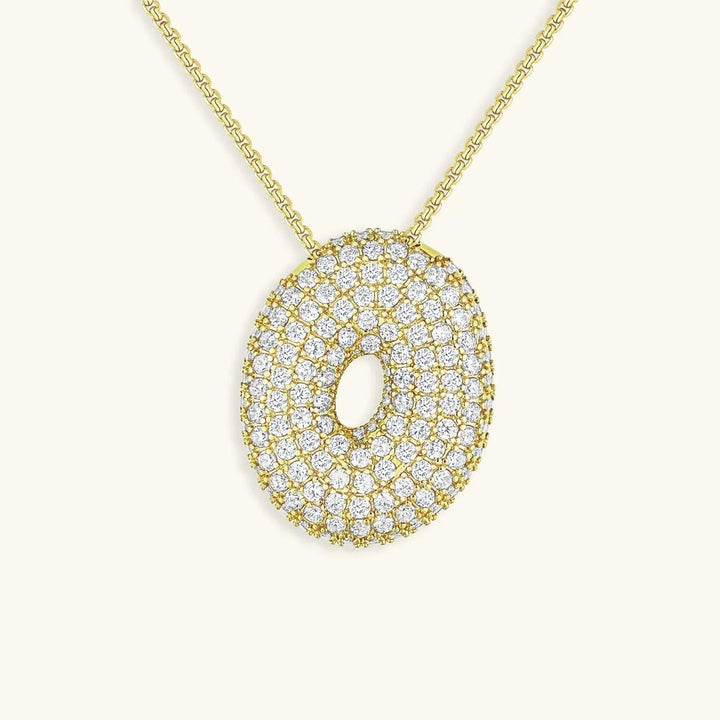 Bubble Initial Crystals Necklace