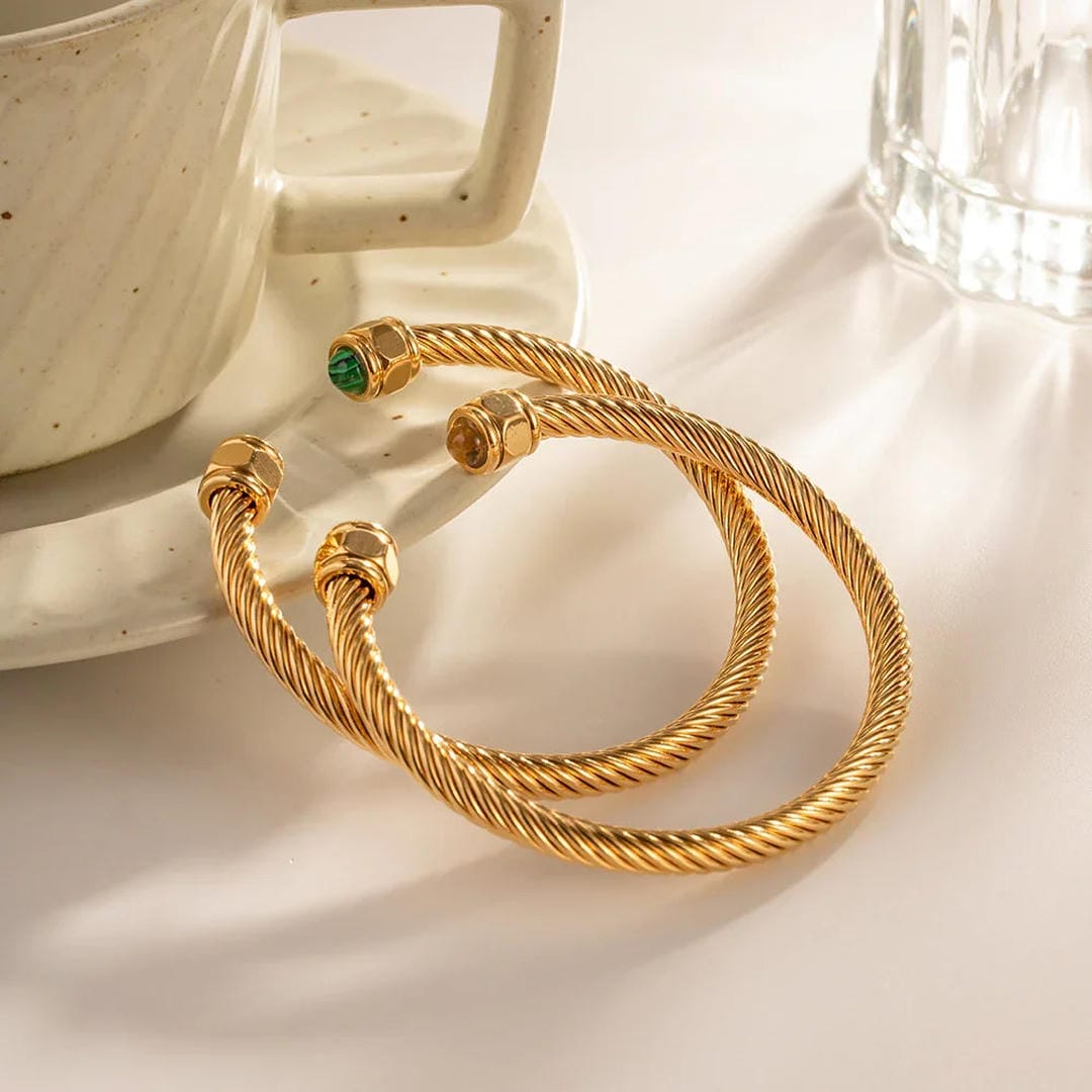 Gold Gemstone Bangle